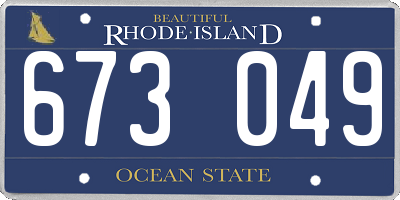 RI license plate 673049