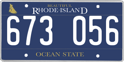 RI license plate 673056