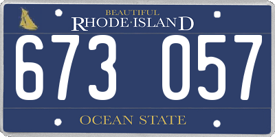 RI license plate 673057