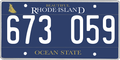 RI license plate 673059