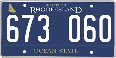 RI license plate 673060