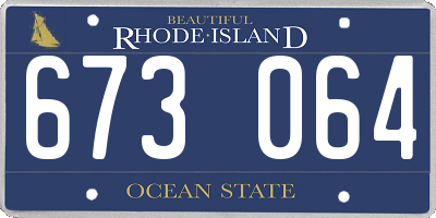 RI license plate 673064