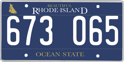 RI license plate 673065