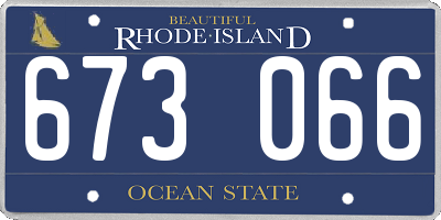 RI license plate 673066