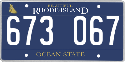 RI license plate 673067