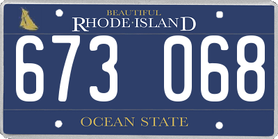 RI license plate 673068