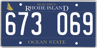 RI license plate 673069