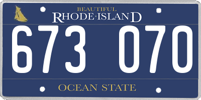 RI license plate 673070
