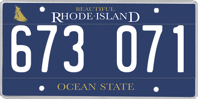 RI license plate 673071
