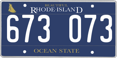 RI license plate 673073