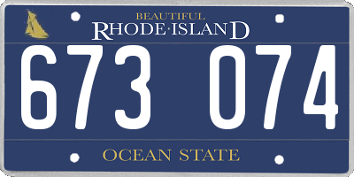 RI license plate 673074