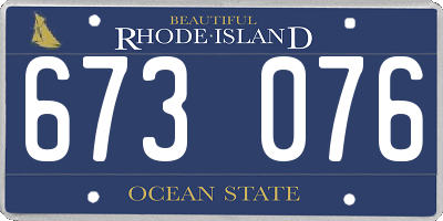RI license plate 673076