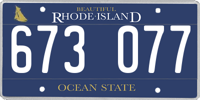RI license plate 673077