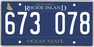 RI license plate 673078