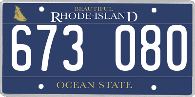 RI license plate 673080