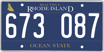 RI license plate 673087