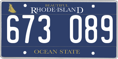 RI license plate 673089
