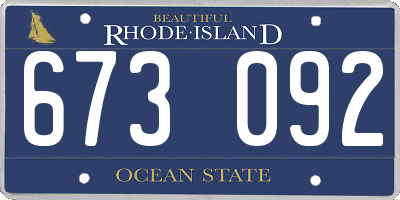 RI license plate 673092