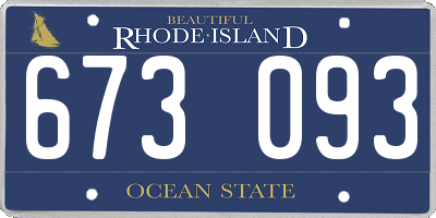 RI license plate 673093