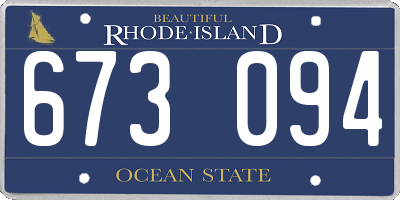 RI license plate 673094