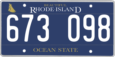 RI license plate 673098