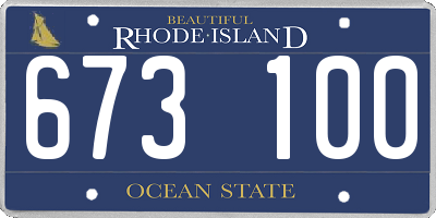 RI license plate 673100