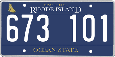 RI license plate 673101