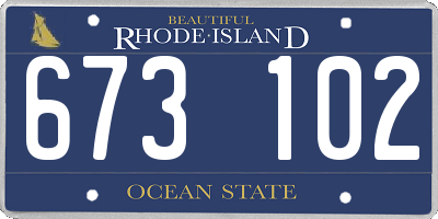 RI license plate 673102