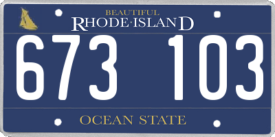 RI license plate 673103