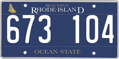 RI license plate 673104