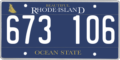 RI license plate 673106