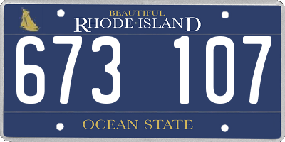 RI license plate 673107