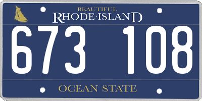 RI license plate 673108