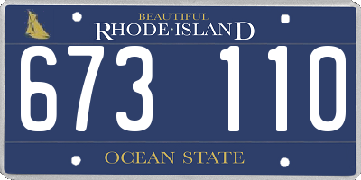 RI license plate 673110