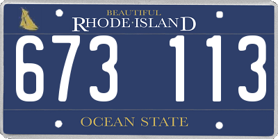 RI license plate 673113