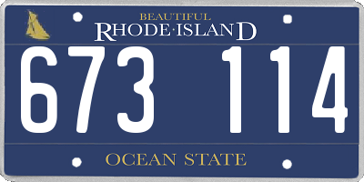 RI license plate 673114