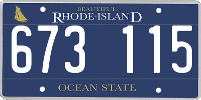 RI license plate 673115