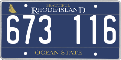 RI license plate 673116