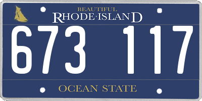 RI license plate 673117
