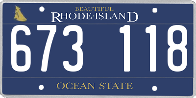 RI license plate 673118