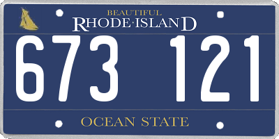 RI license plate 673121