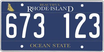 RI license plate 673123
