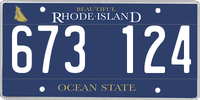 RI license plate 673124
