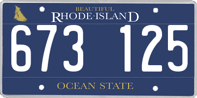 RI license plate 673125
