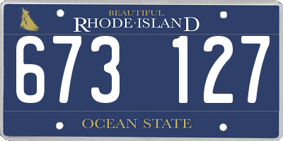 RI license plate 673127