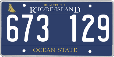 RI license plate 673129