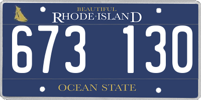 RI license plate 673130