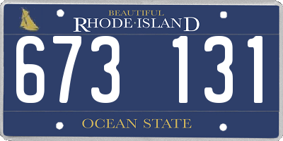 RI license plate 673131