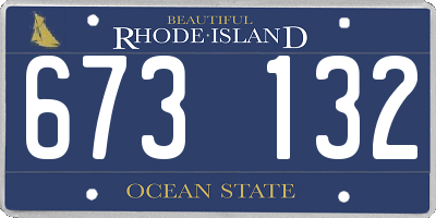 RI license plate 673132