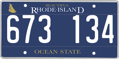 RI license plate 673134